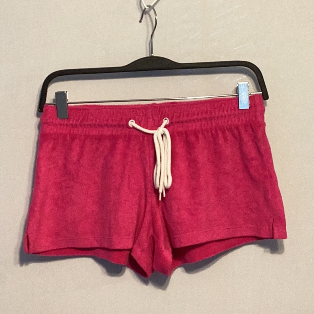 OP terry cloth low rise Fushia drawstring shorts size small